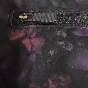 Lululemon Pace Rival With Pockets Floral Black and Purple Leggings Sz 2